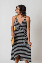 Load image into Gallery viewer, Emma Stripe Wrap Dress