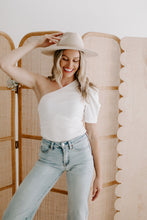 Load image into Gallery viewer, One Shoulder Puff Sleeve Bodysuit