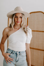 Load image into Gallery viewer, One Shoulder Puff Sleeve Bodysuit