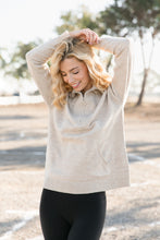 Load image into Gallery viewer, Heathered Half Zip Sweater
