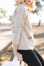 Load image into Gallery viewer, Heathered Half Zip Sweater