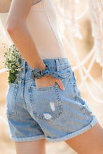 Load image into Gallery viewer, Distressed Denim Mom Shorts

