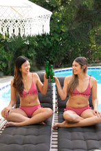 Load image into Gallery viewer, Red Plaid Bikini Top & Bottom Set