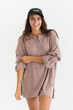 Load image into Gallery viewer, Oversized Ribbed Henley Top