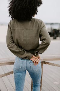 Olive Eternity Zip Up Jacket