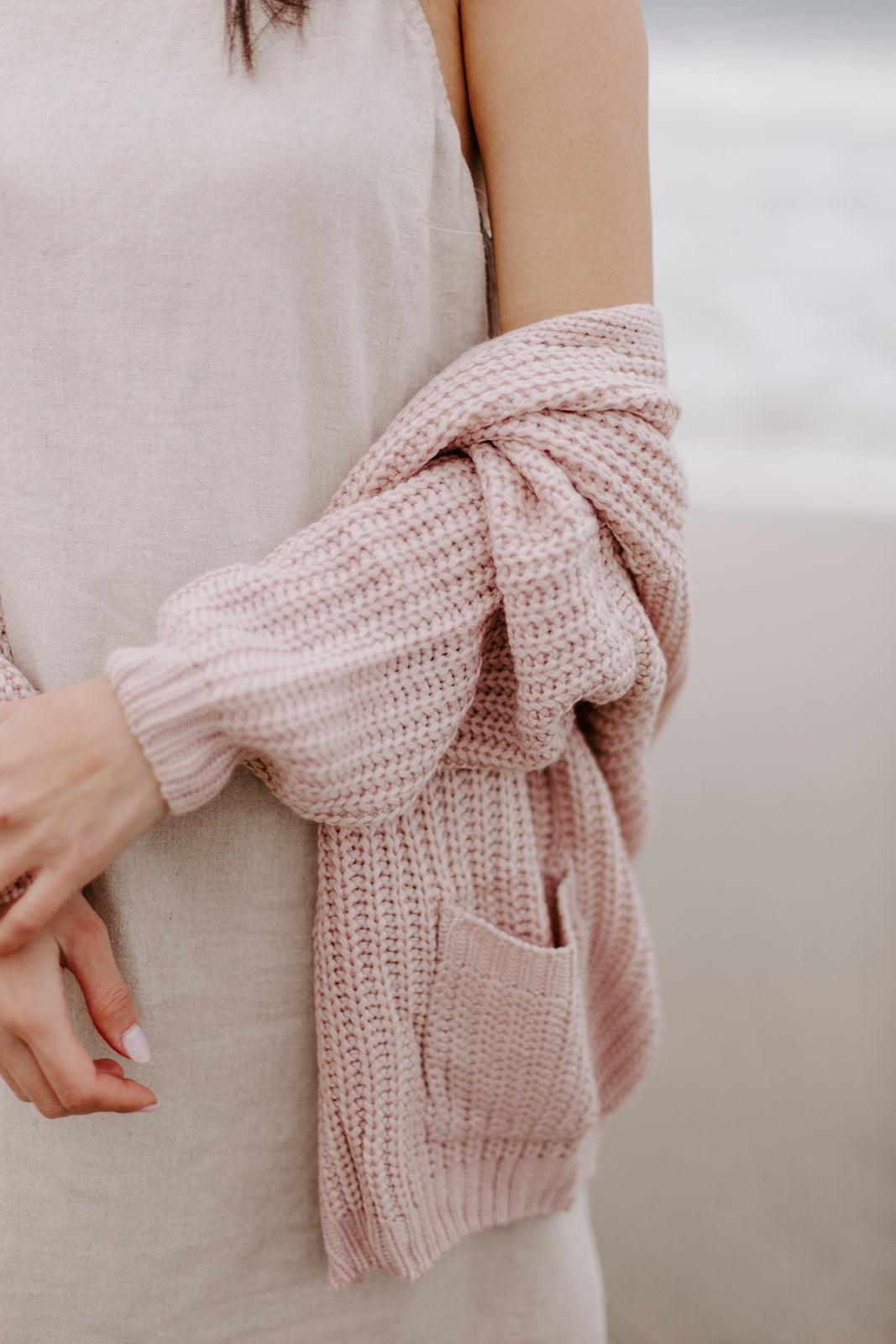 Grey and pink cardigan online