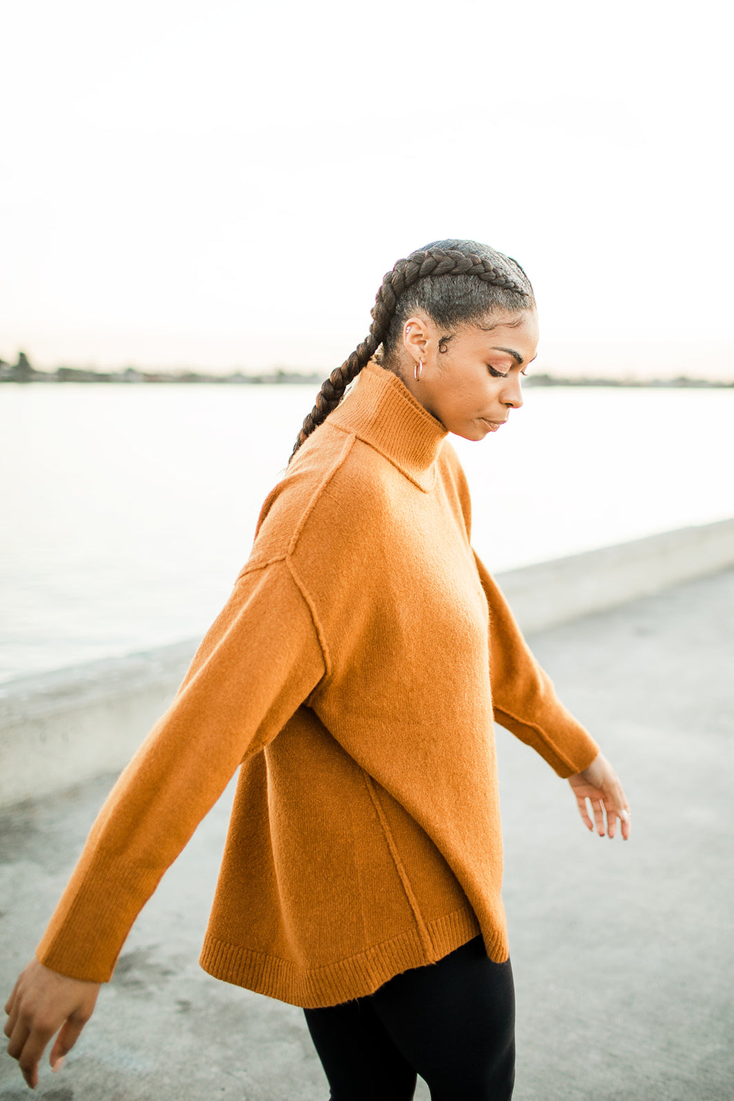 Mock Neck Oversized Sweater