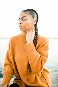 Mock Neck Oversized Sweater