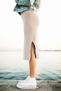 Midi Rib Knit Skirt