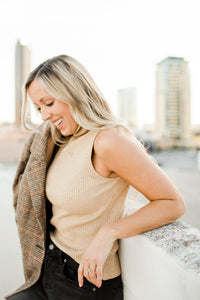 Sleeveless Turtleneck Top