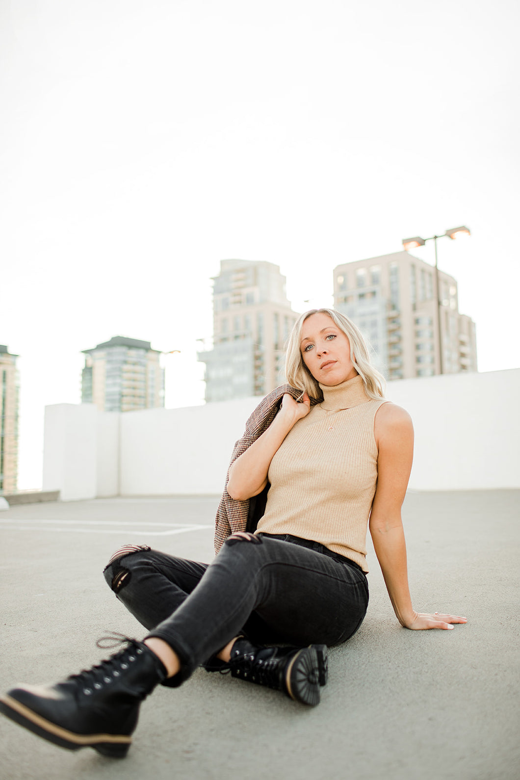 Sleeveless Turtleneck Top