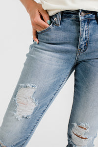 Ocean Beach Distressed Skinny Jeans
