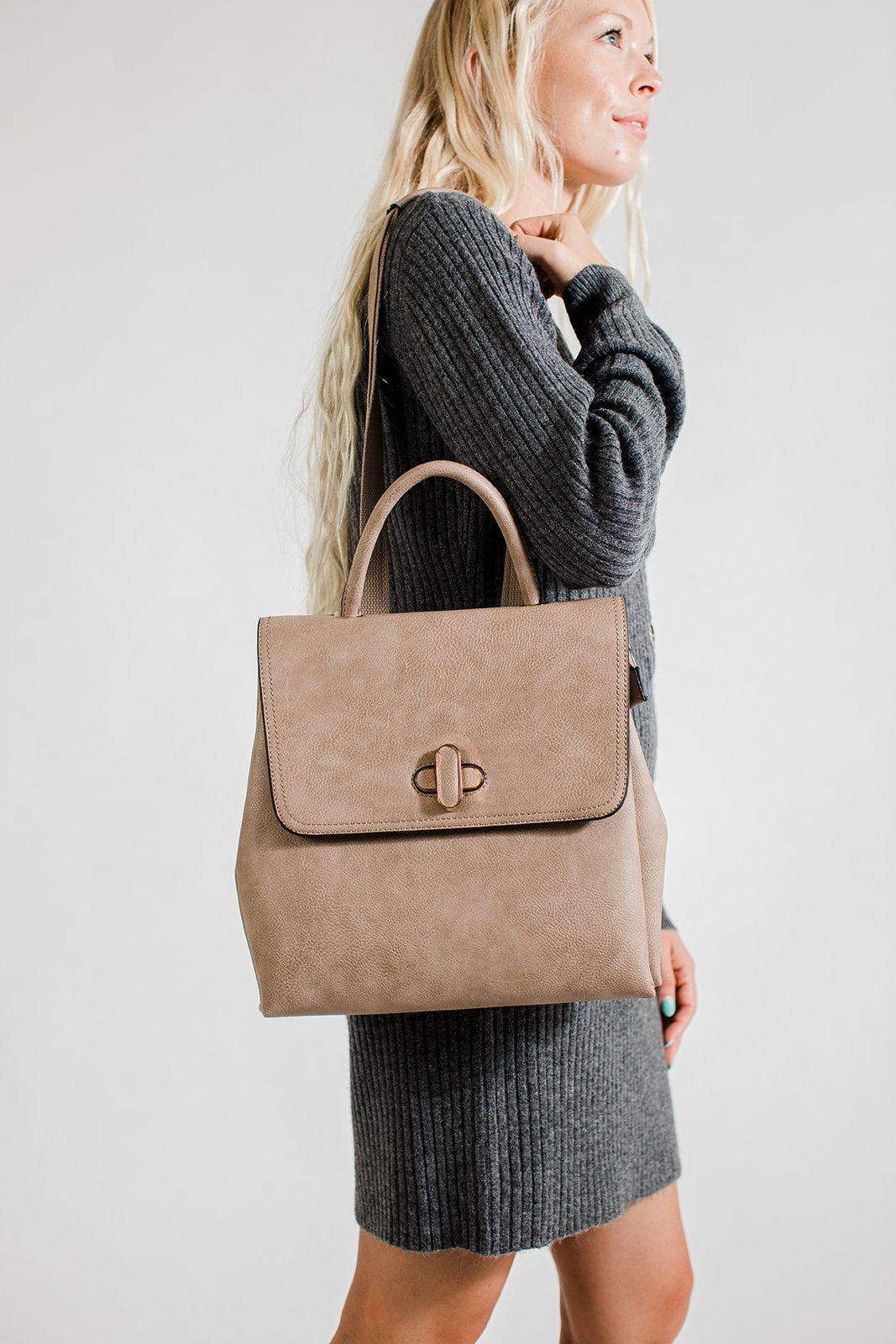 Convertible Backpack Purse Addison Grey