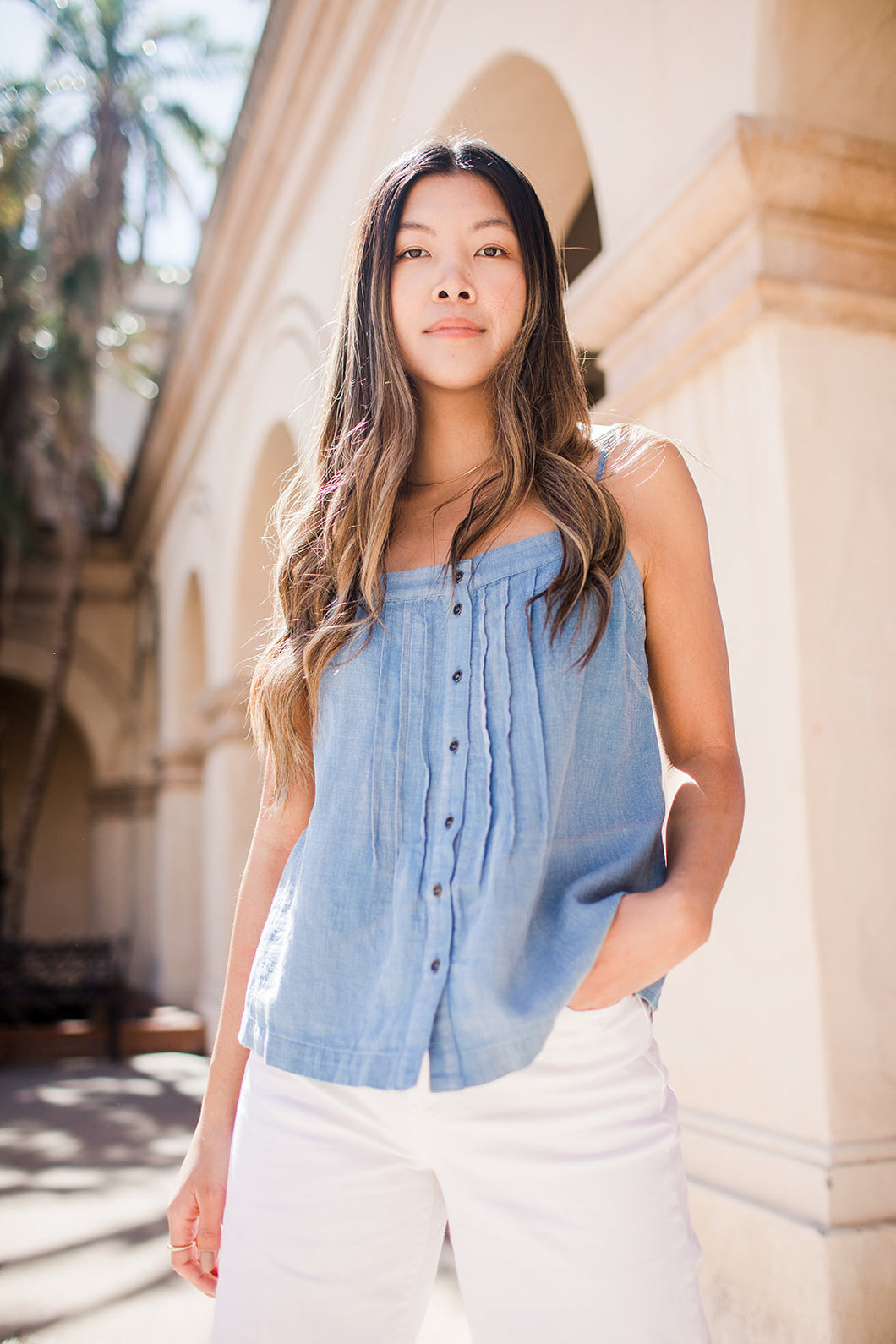 Chambray Tank Top