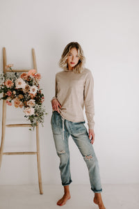 Taupe Long Sleeve Top
