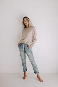 Taupe Long Sleeve Top