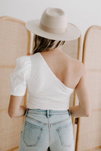 Load image into Gallery viewer, One Shoulder Puff Sleeve Bodysuit
