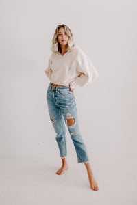 Made With Love Distressed Mom Jeans