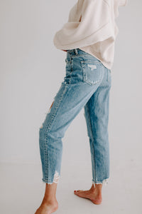 Made With Love Distressed Mom Jeans