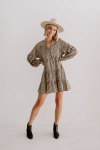 Leopard Print Smock Dress