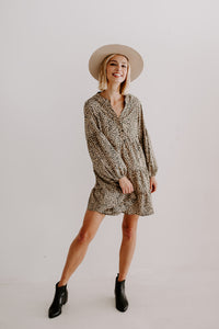Leopard Print Smock Dress