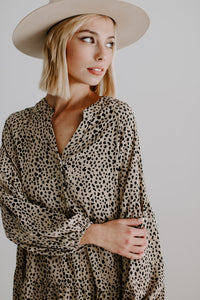 Leopard Print Smock Dress