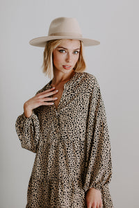 Leopard Print Smock Dress