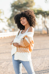 Cable Knit Open Cardigan
