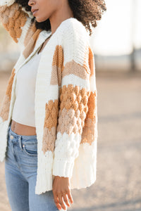 Cable Knit Open Cardigan