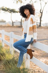 Cable Knit Open Cardigan