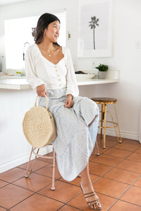 Picnics in the Sand Round Ivory Purse
