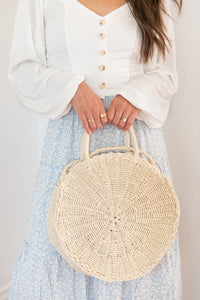 Picnics in the Sand Round Ivory Purse