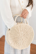 Load image into Gallery viewer, Picnics in the Sand Round Ivory Purse
