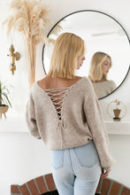 Load image into Gallery viewer, Lace Up Pullover Sweater
