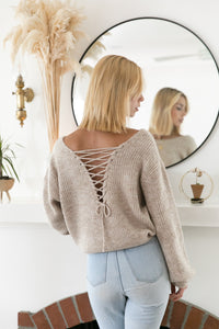 Lace Up Pullover Sweater